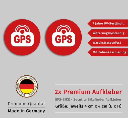 Aufkleber gps security - 2x,